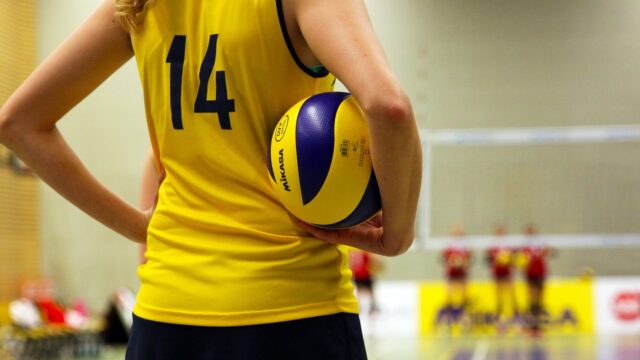 volleyball, ball, player